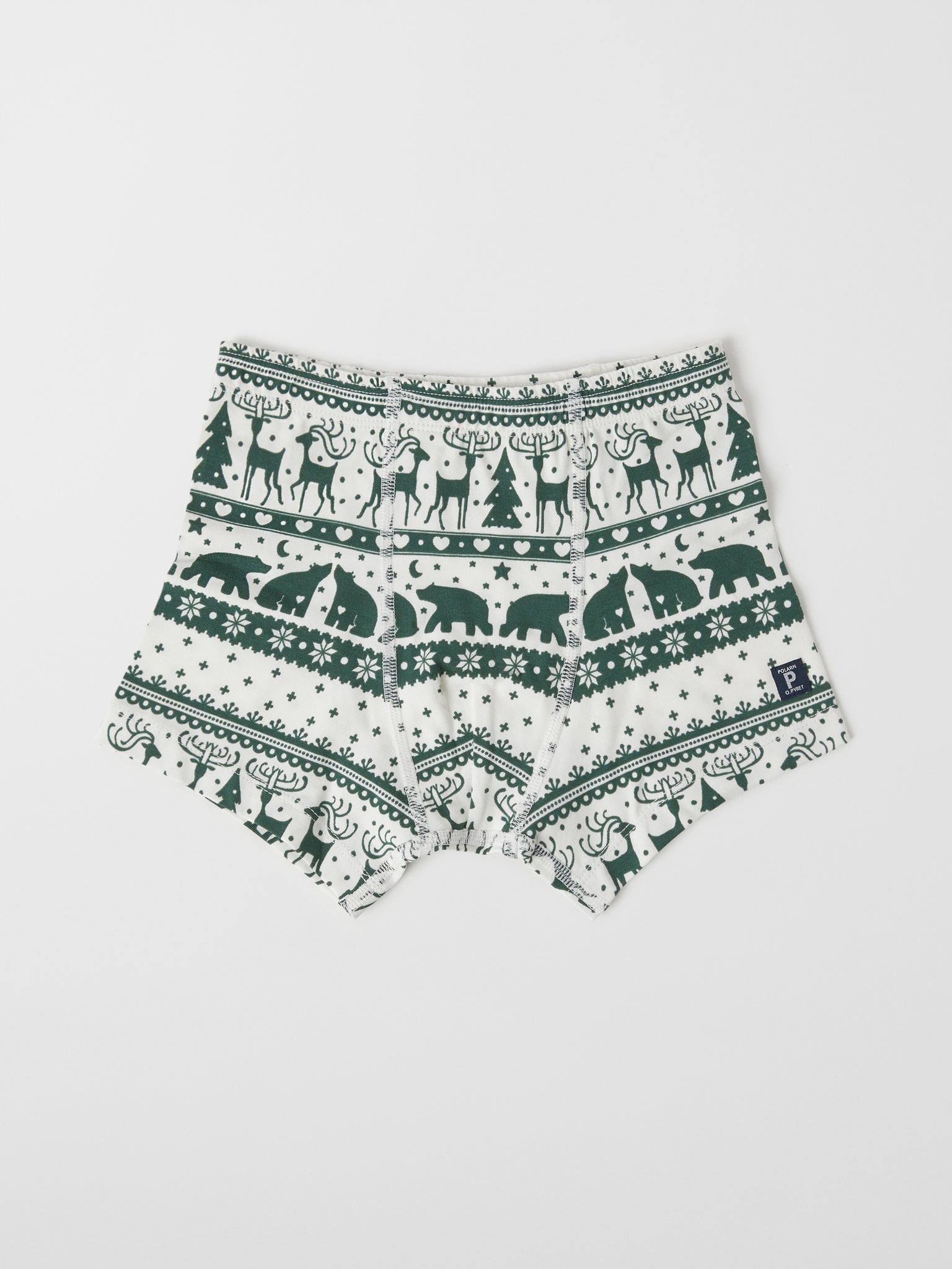 Boys Navy Organic Cotton Boxers from the Polarn O. Pyret kidswear collection. Ethically produced kids clothing.