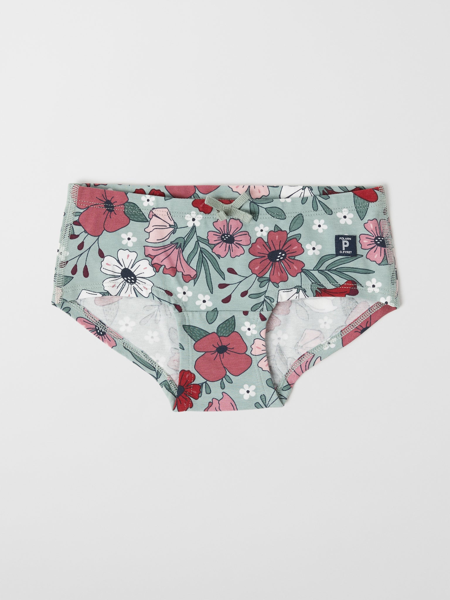 Girls Green Organic Cotton Briefs from the Polarn O. Pyret kidswear collection. Clothes made using sustainably sourced materials.
