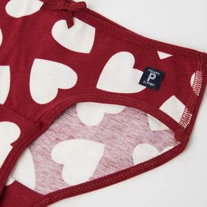 Girls Red Organic Cotton Briefs from the Polarn O. Pyret kidswear collection. Nordic kids clothes made from sustainable sources.