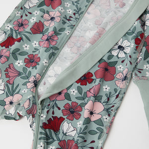 Floral Print Cotton Baby Sleepsuit from the Polarn O. Pyret baby collection. The best ethical baby clothes