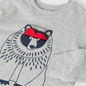Bear Print Cotton Kids Sweatshirt from the Polarn O. Pyret kidswear collection. The best ethical kids clothes