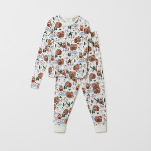 Christmas Print Cotton Adult Pyjamas from the Polarn O. Pyret adult collection. Clothes made using sustainably sourced materials.