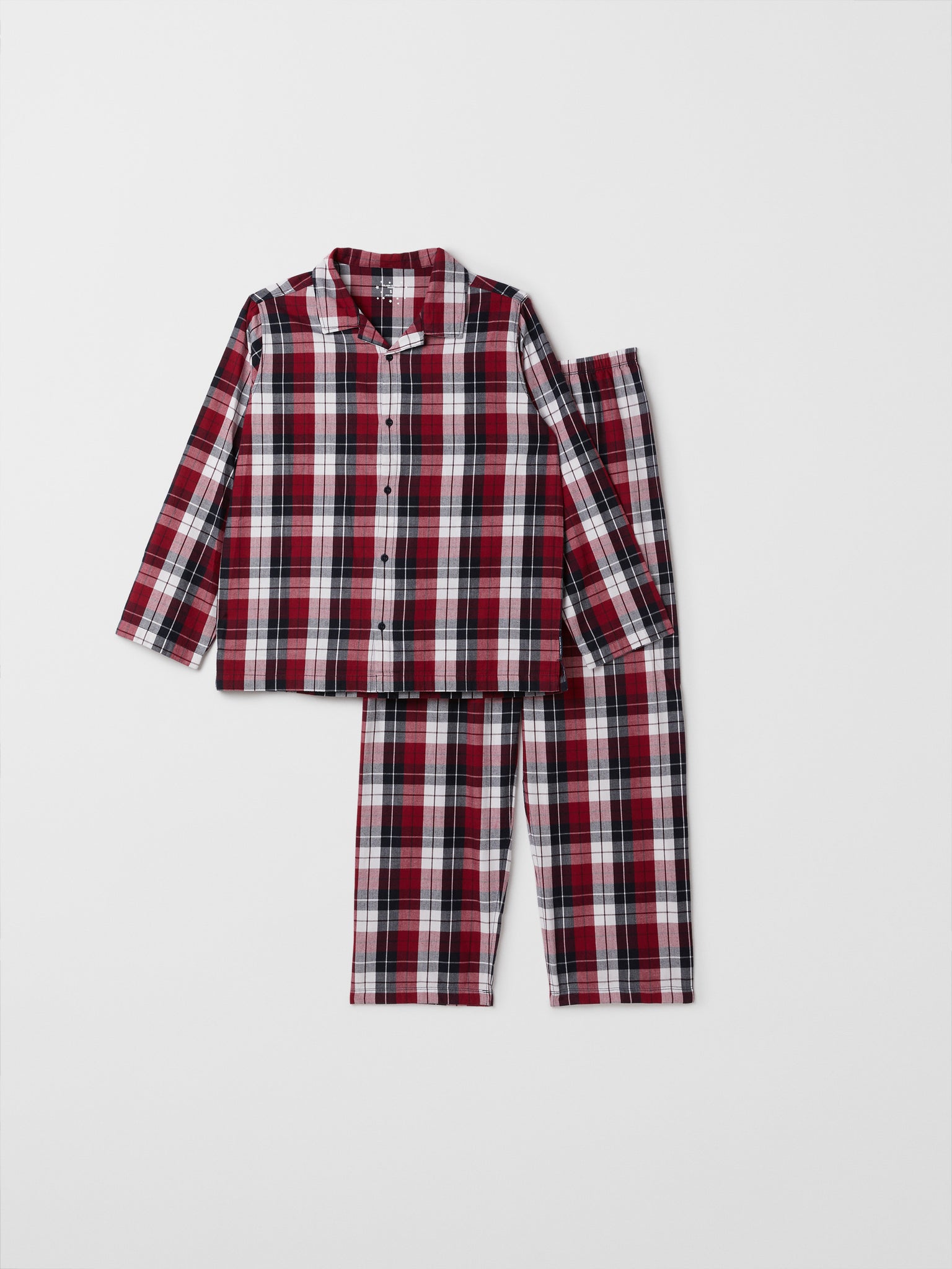 Checked Cotton Adult Pyjamas from the Polarn O. Pyret adult collection. Clothes made using sustainably sourced materials.