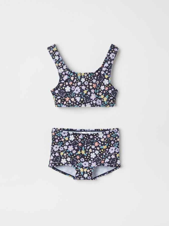 Floral Kids Bikini from the Polarn O. Pyret baby collection. Nordic kids clothes made from sustainable sources.