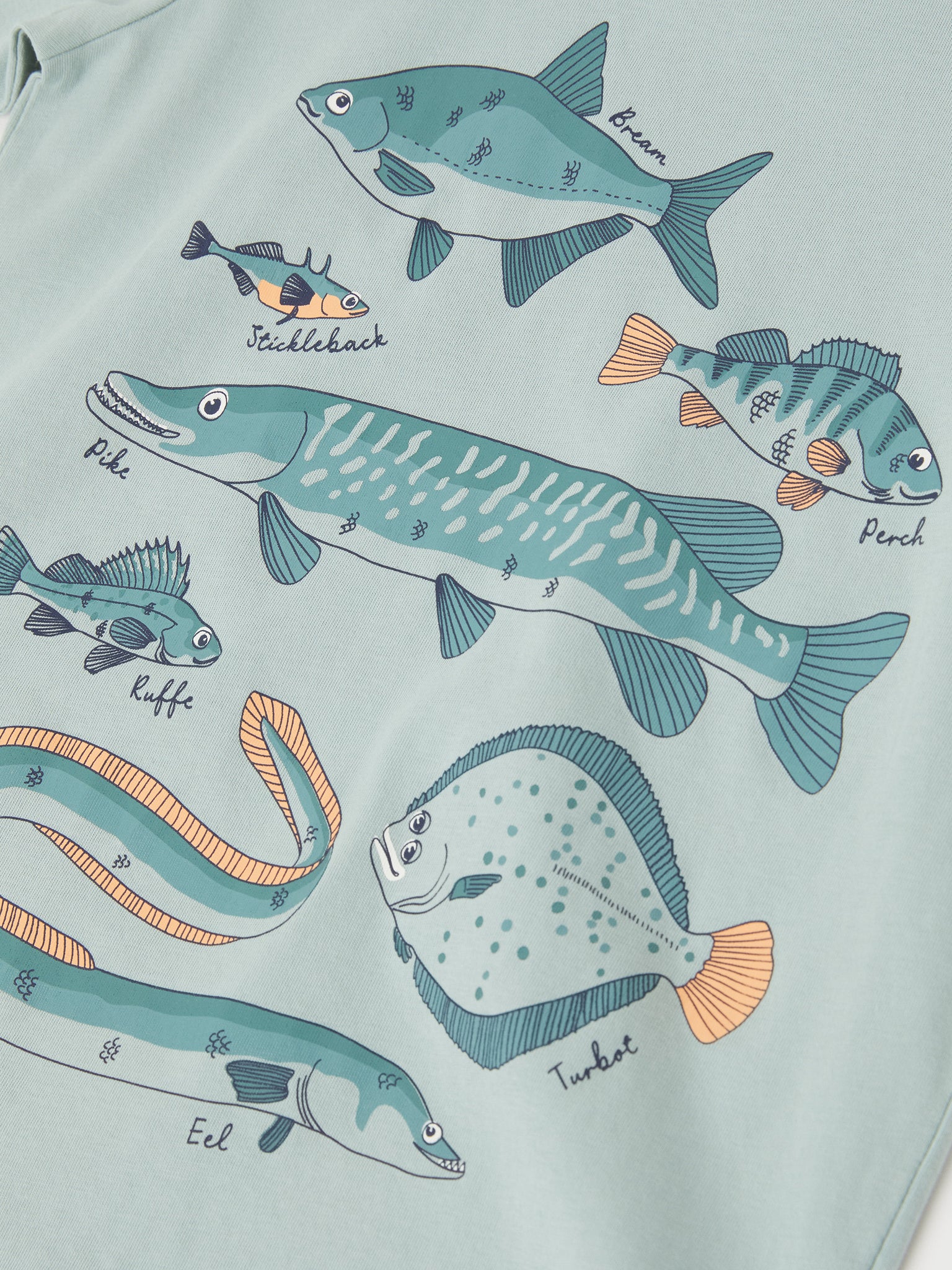 Cotton Kids Sea Life Print T-Shirt from the Polarn O. Pyret kidswear collection. Ethically produced kids clothing.