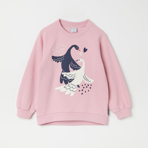 Swan Print Kids Sweatshirt from the Polarn O. Pyret kidswear collection. The best ethical kids clothes