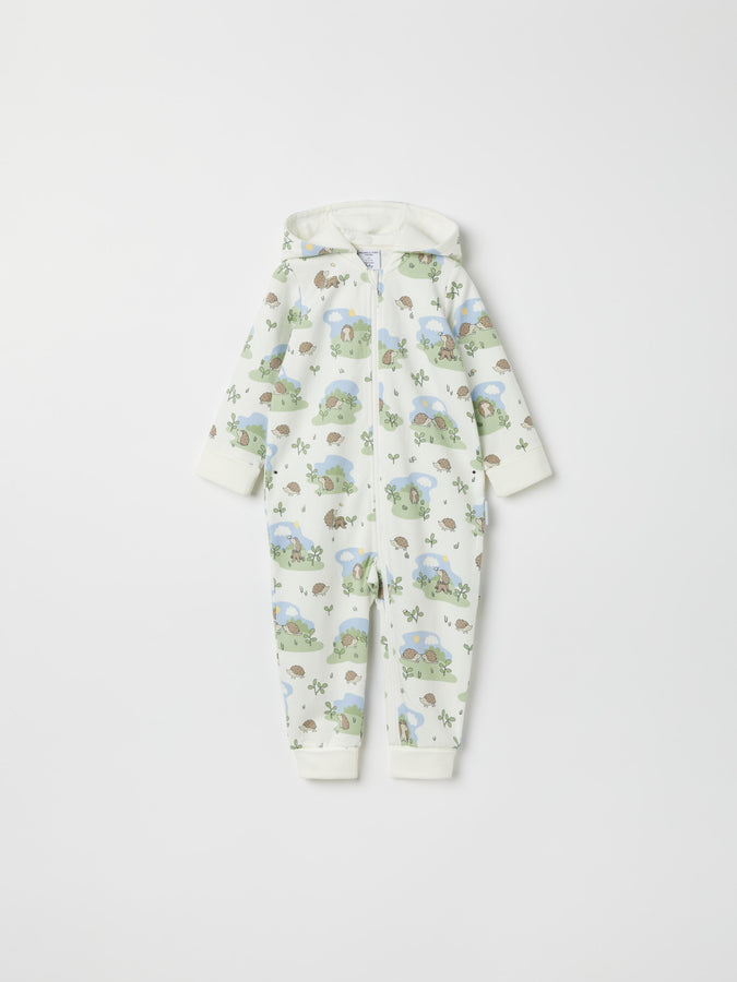 Hedgehog Print Baby All-in-one from the Polarn O. Pyret baby collection. The best ethical kids clothes