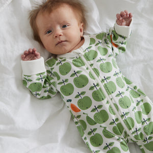 Scandi Apple Print Baby Sleepsuit 2-6m / 62/68