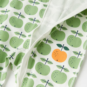 Apple Print Baby Sleepsuit from the Polarn O. Pyret baby collection. The best ethical kids clothes