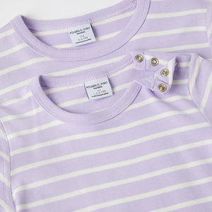 Purple Striped Kids T-Shirt from the Polarn O. Pyret kidswear collection. Ethically produced kids clothing.