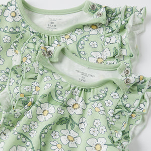 Bee Print Babygrow from the Polarn O. Pyret baby collection. Nordic kids clothes made from sustainable sources.