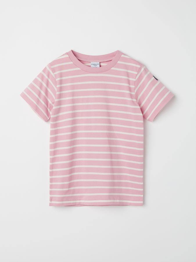 Pink Breton Stripe Kids T-Shirt from the Polarn O. Pyret kidswear collection. The best ethical kids clothes