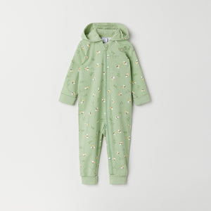 Organic Bee Print Baby All-in-one from the Polarn O. Pyret baby collection. Nordic kids clothes made from sustainable sources.