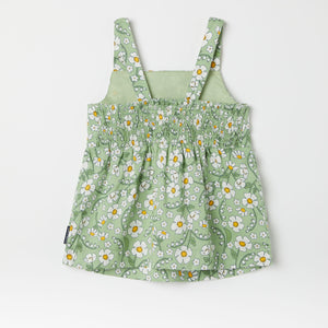 Daisy Print Cotton Kids Vest Top from the Polarn O. Pyret kidswear collection. Clothes made using sustainably sourced materials.
