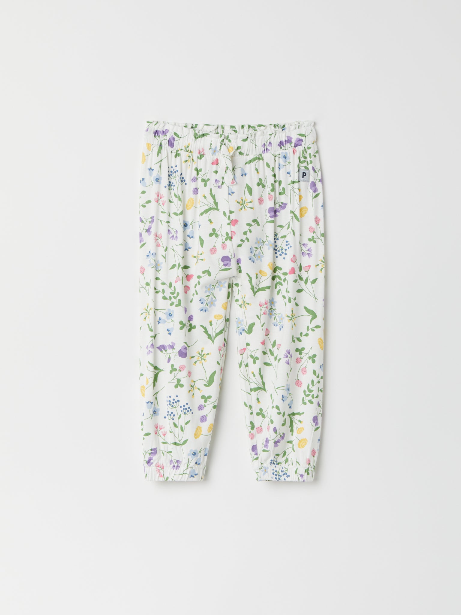 Ditsy Floral Baby Jersey Joggers from the Polarn O. Pyret baby collection. Nordic kids clothes made from sustainable sources.
