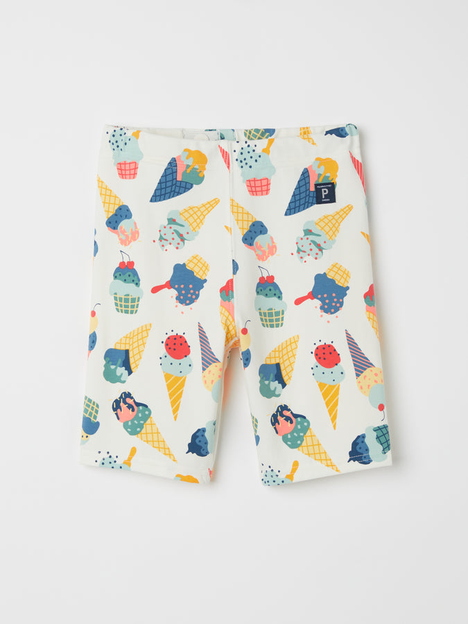 Ice Cream Print Kids Cycle Shorts from the Polarn O. Pyret kidswear collection. Ethically produced kids clothing.