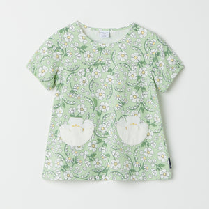 Organic Daisy Pocket Kids Top  from the Polarn O. Pyret kidswear collection. Nordic kids clothes made from sustainable sources.