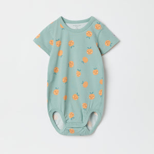 Short Sleeve Apple Print Babygrow from the Polarn O. Pyret baby collection. Nordic kids clothes made from sustainable sources.