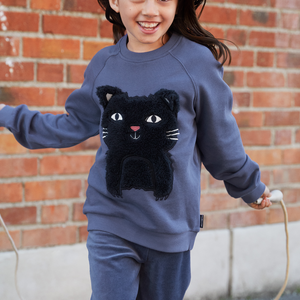 Cat Applique Kids Sweatshirt