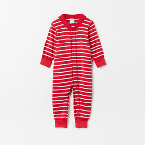 Baby Red Striped Sleepsuit & All In One