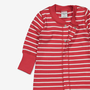 red and white stripes baby all in one, ethical organic cotton, polarn o. pyret quality .