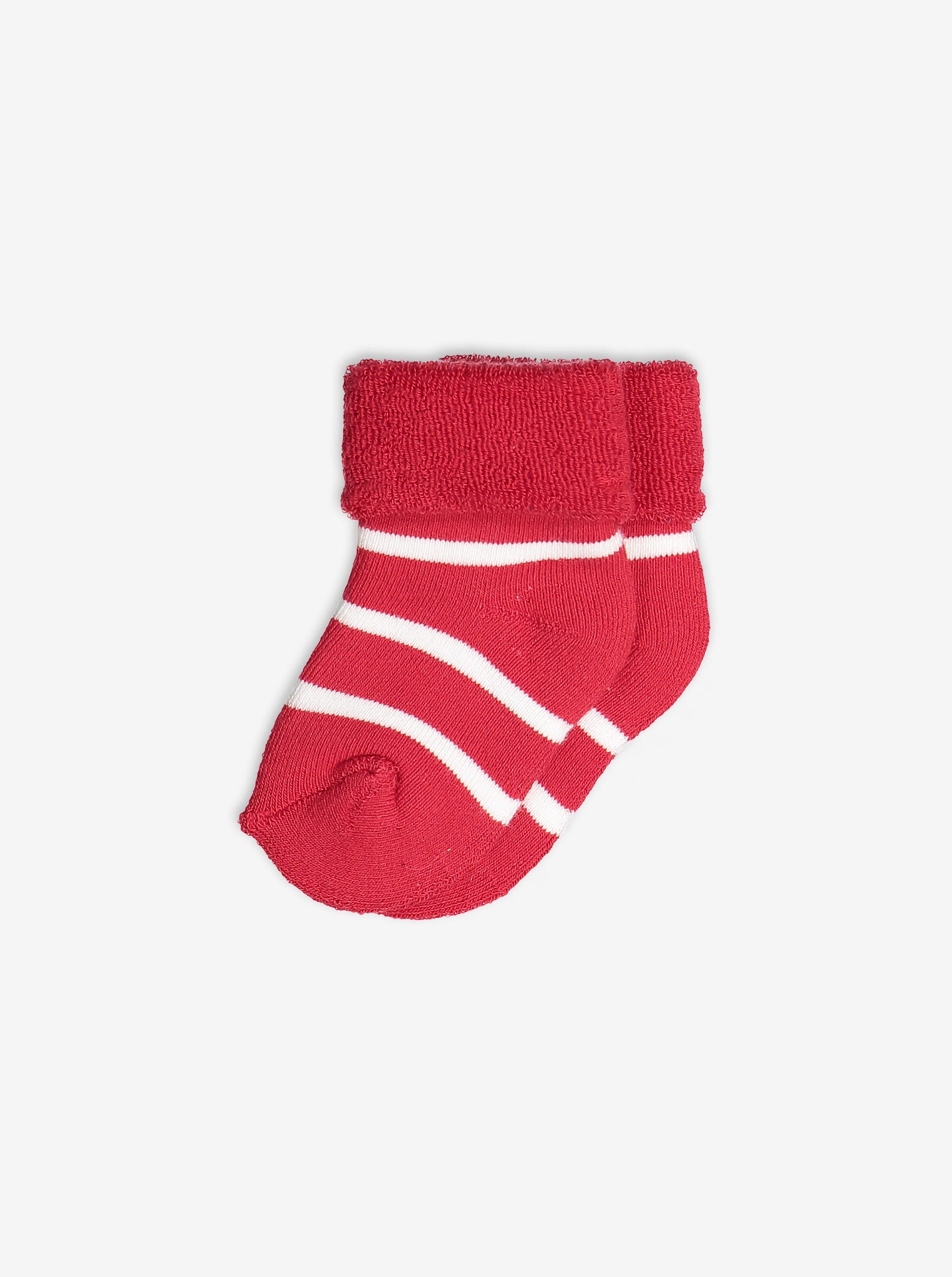 PO.P classic antislip newborn baby socks in red and white