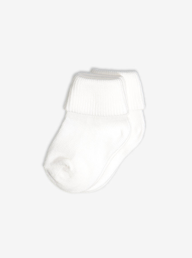 baby/kids white organic cotton socks, 2 pack, quality polarn o. pyret