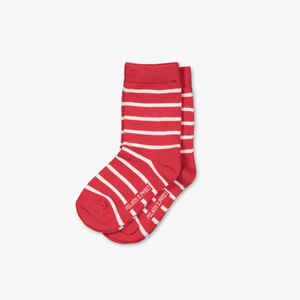 2 Pack Kids Socks red and white striped, organic cotton comfortable polarn o. pyret