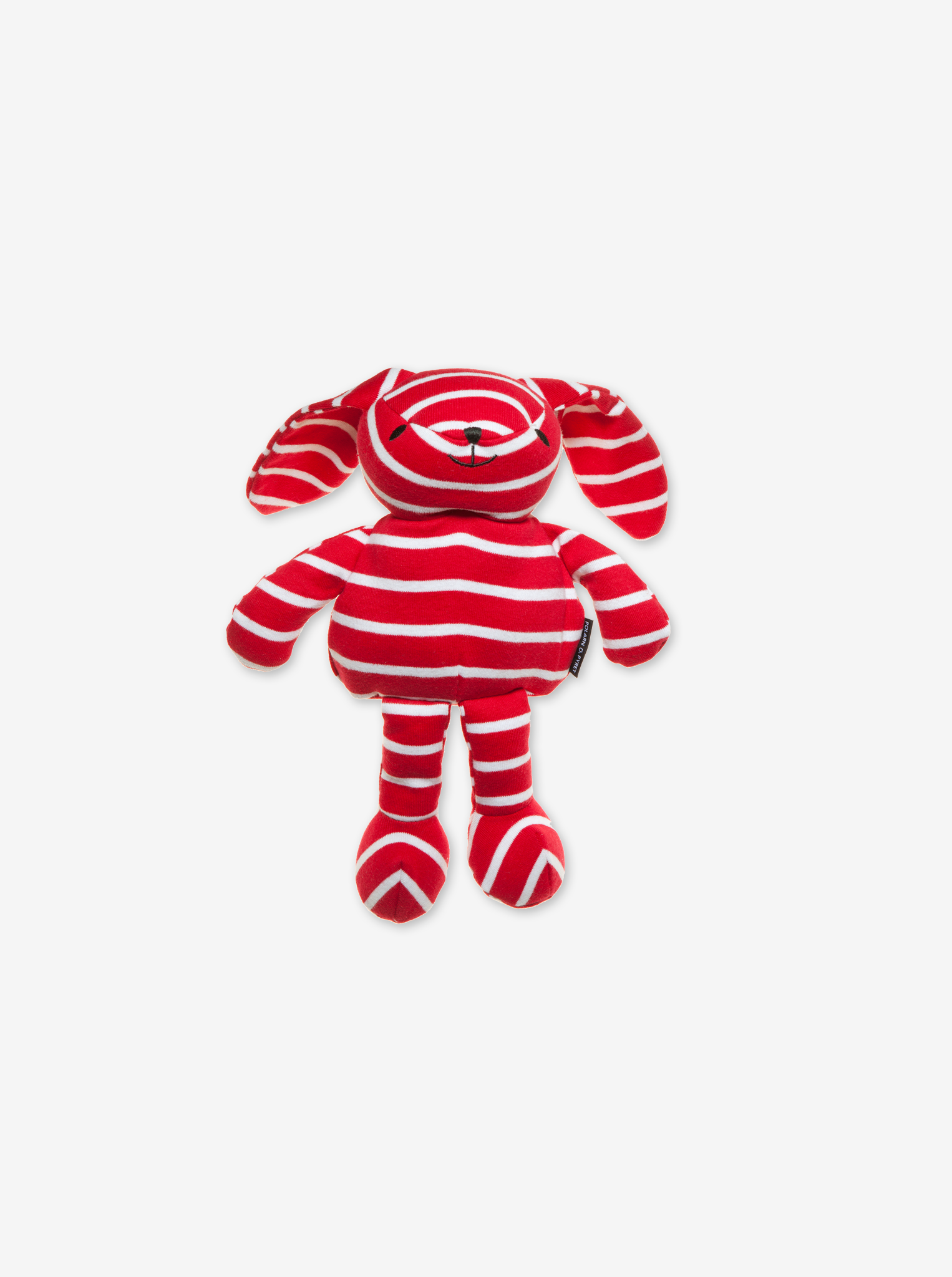 soft red and white striped PO.P bunny toy for kids