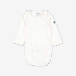 Frill Collar Baby Bodysuit White Girl 0-2y