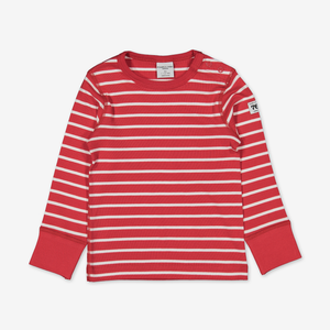 baby top red and white stripes, ethical quality organic cotton polarn o. pyret 
