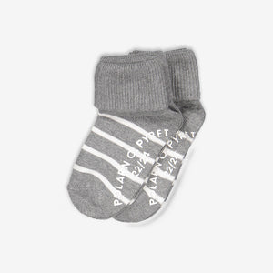 comfortable kids socks white and grey, organic cotton quality polarn o. pyret