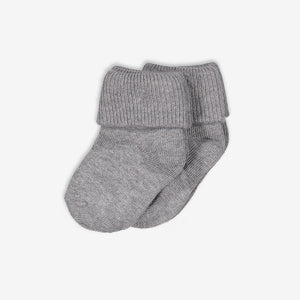 baby/kids grey organic cotton socks, 2 pack, quality polarn o. pyret