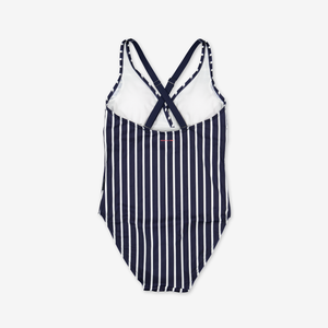 Striped Adult SwimsuitNavyAdultS -L