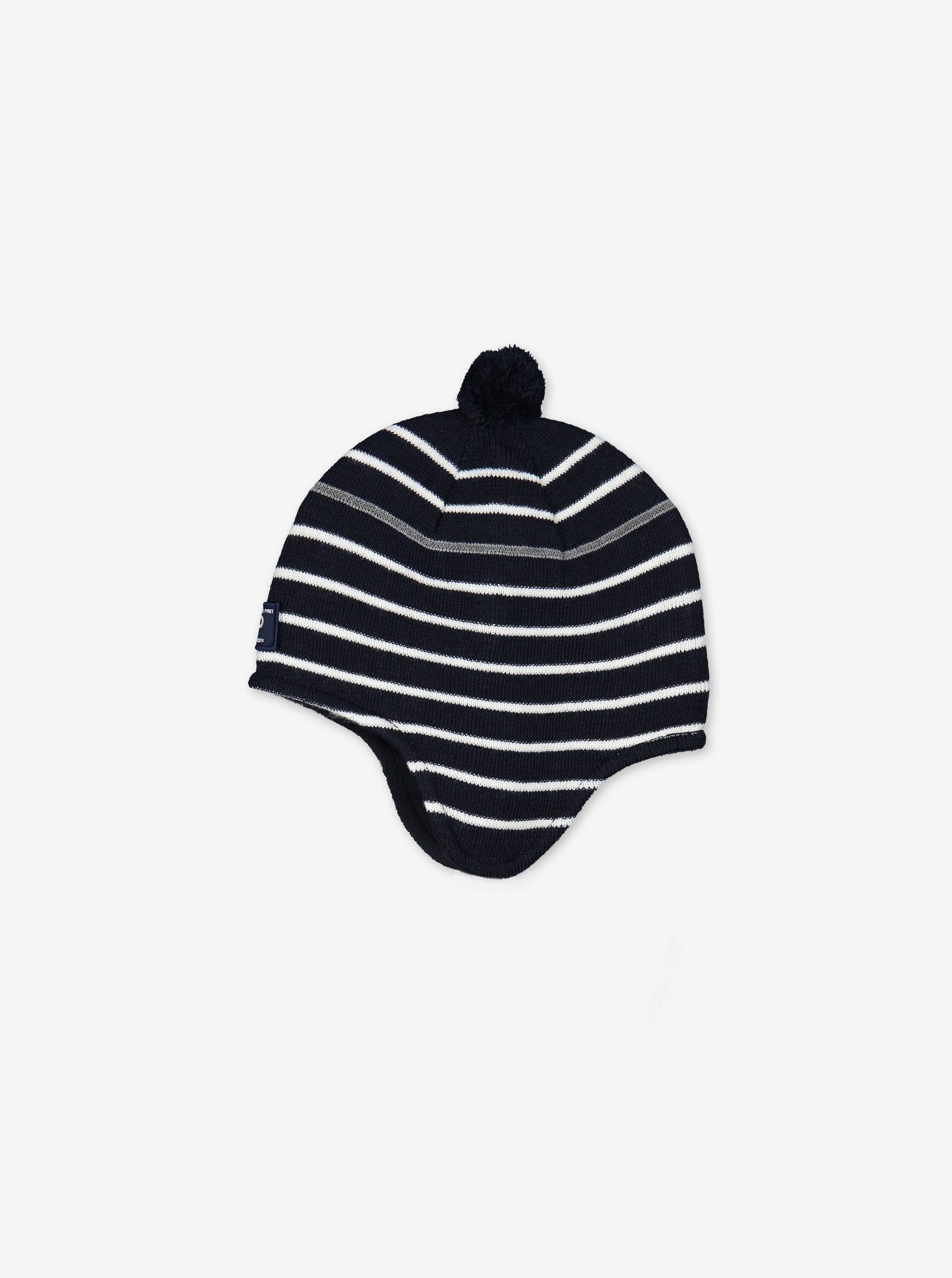 merino wool kids bobble hat, warm and windproof, ethical, polarn o. pyret quality