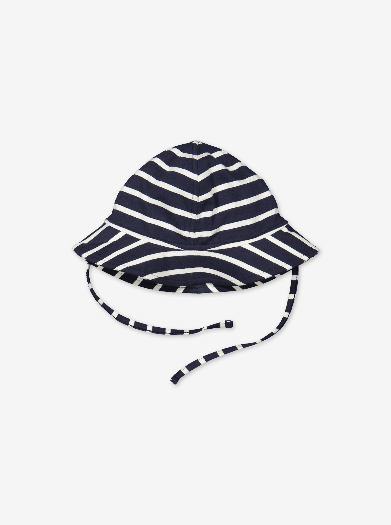 Striped sun hat with tie strings for baby-Unisex-1m-2y-Blue