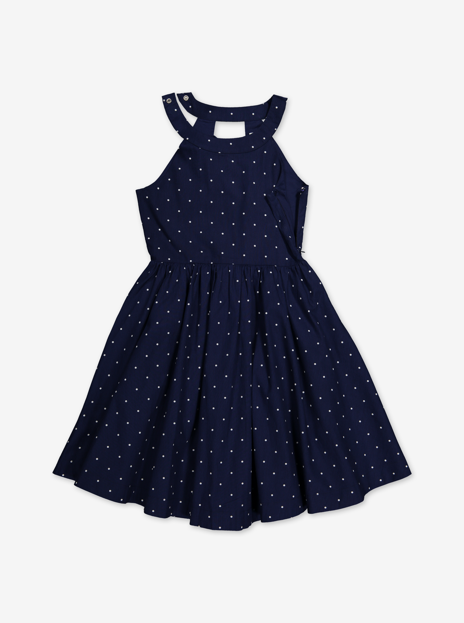 Spotted twirl dress-Girl-1-12y-Blue