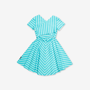 Stripe twirl dress-Girl-1-12y-Turquoise