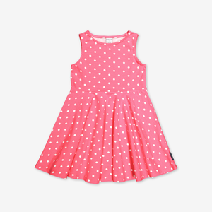 Polka Dot Kids Dress-Girl-1-6y-Pink