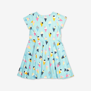 Twirl Ice Cream Dress-Girl-1-8y-Turquoise
