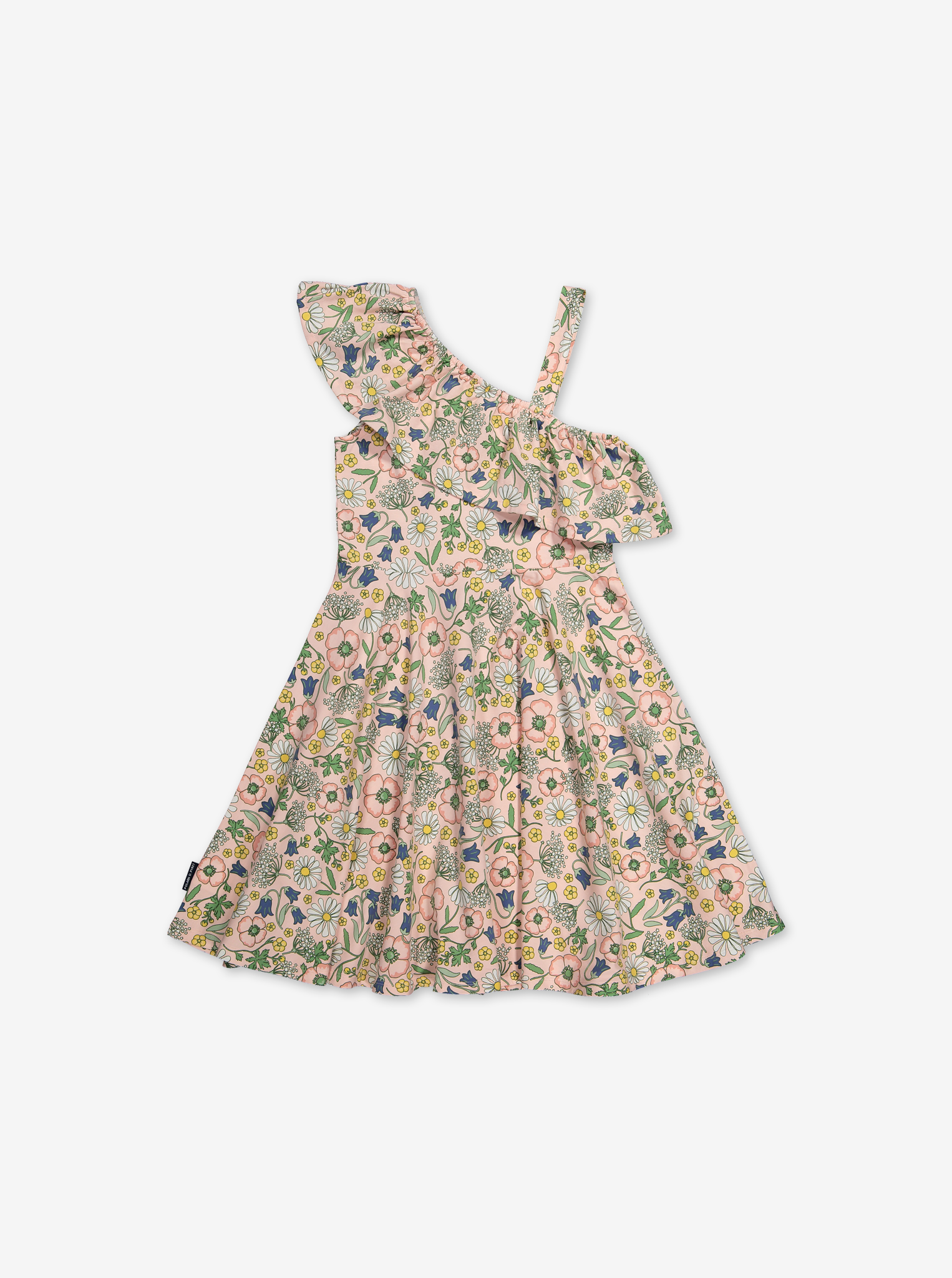 Scandi Floral Kids Dress-Girl-6-12y-Pink