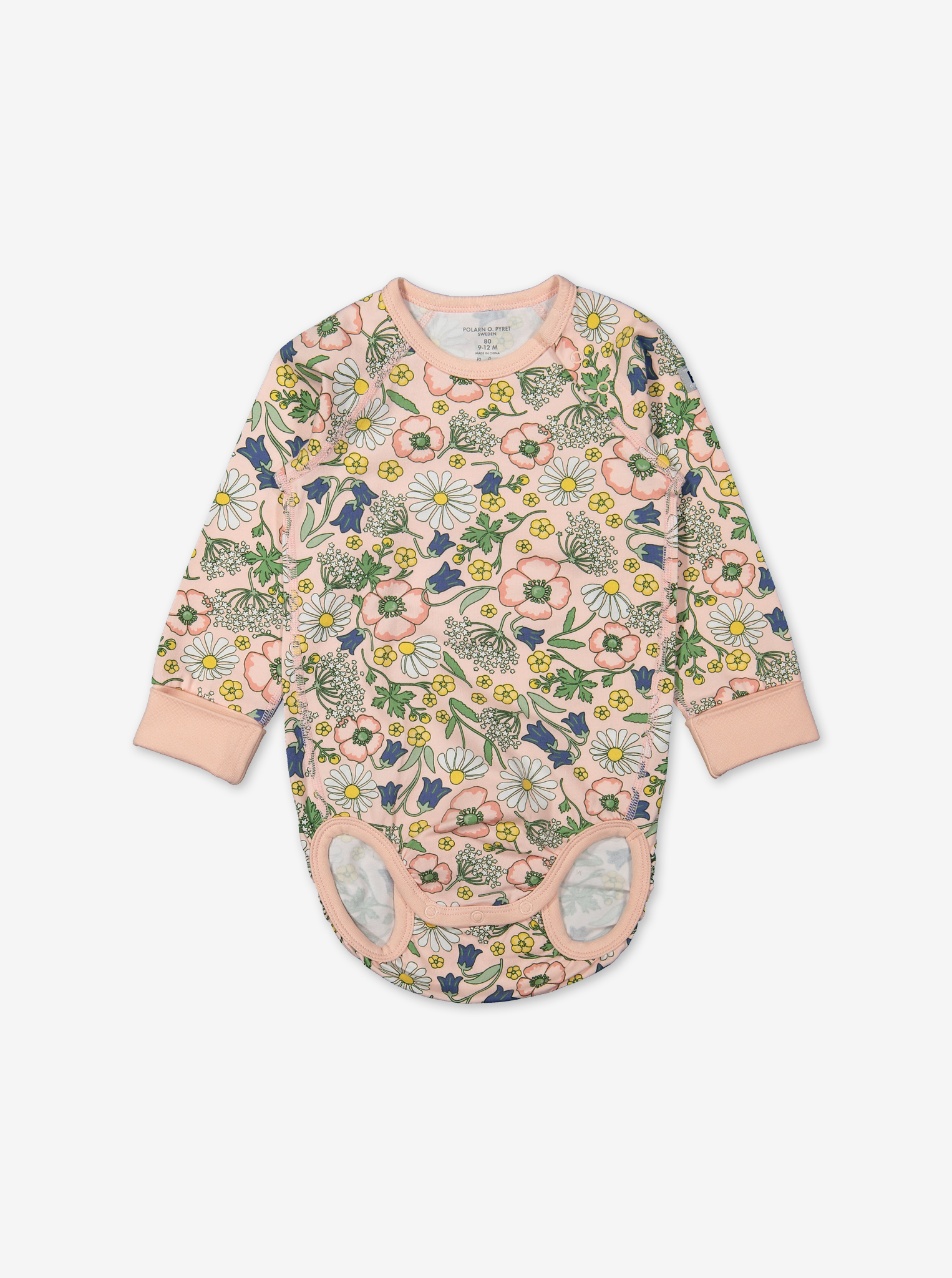 Scandi Floral Baby Bodysuit-Girl-6-12m-Pink