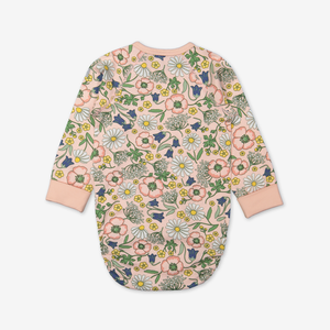 Scandi Floral Baby Bodysuit-Girl-6-12m-Pink