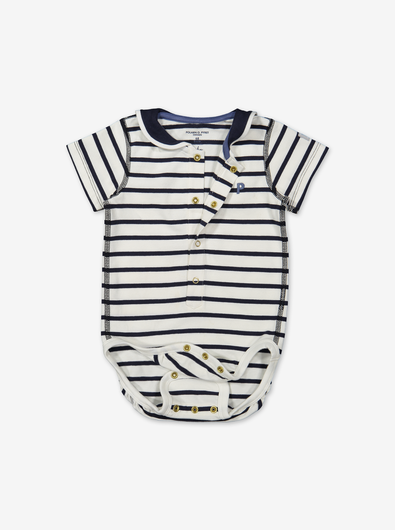 Stripe bodysuit for baby-Unisex-0-1y-White