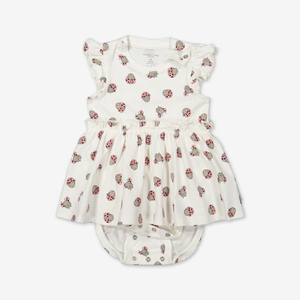 Dress with bodysuit for baby-Girl-0-1y-White