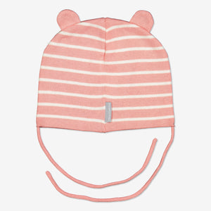 Embroidered Bear Kids Hat-1m-2y-Pink-Girl