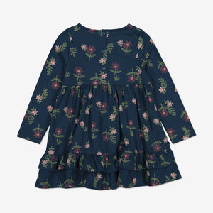 Floral Kids Dress-Girl-1-8y-Navy