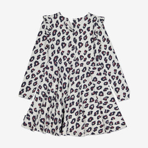 Leopard Print Kids Dress-Girl-6-12y-Grey