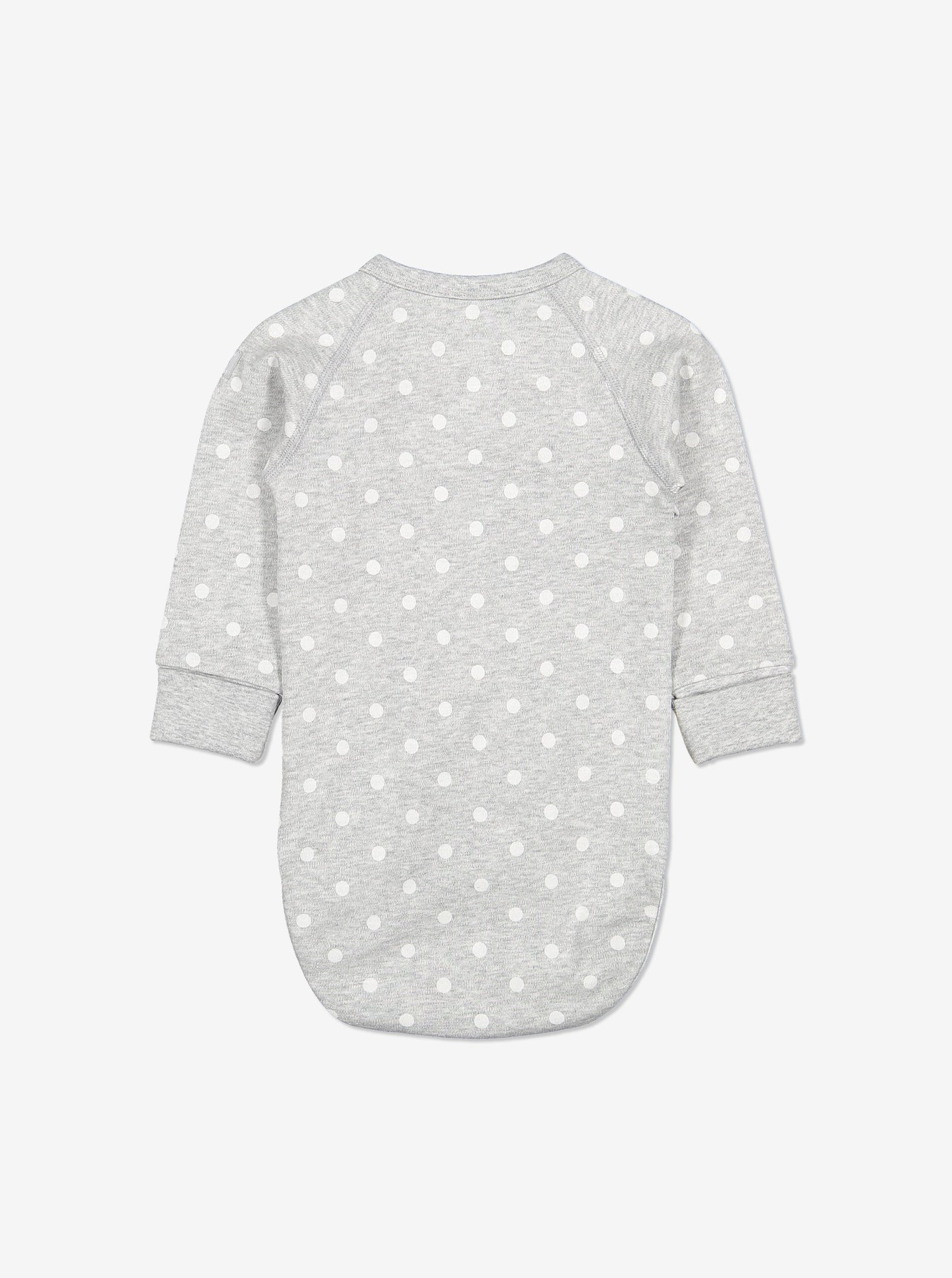 Embroidered Pear Wrapround Baby Bodysuit-Unisex-0-6m-Grey