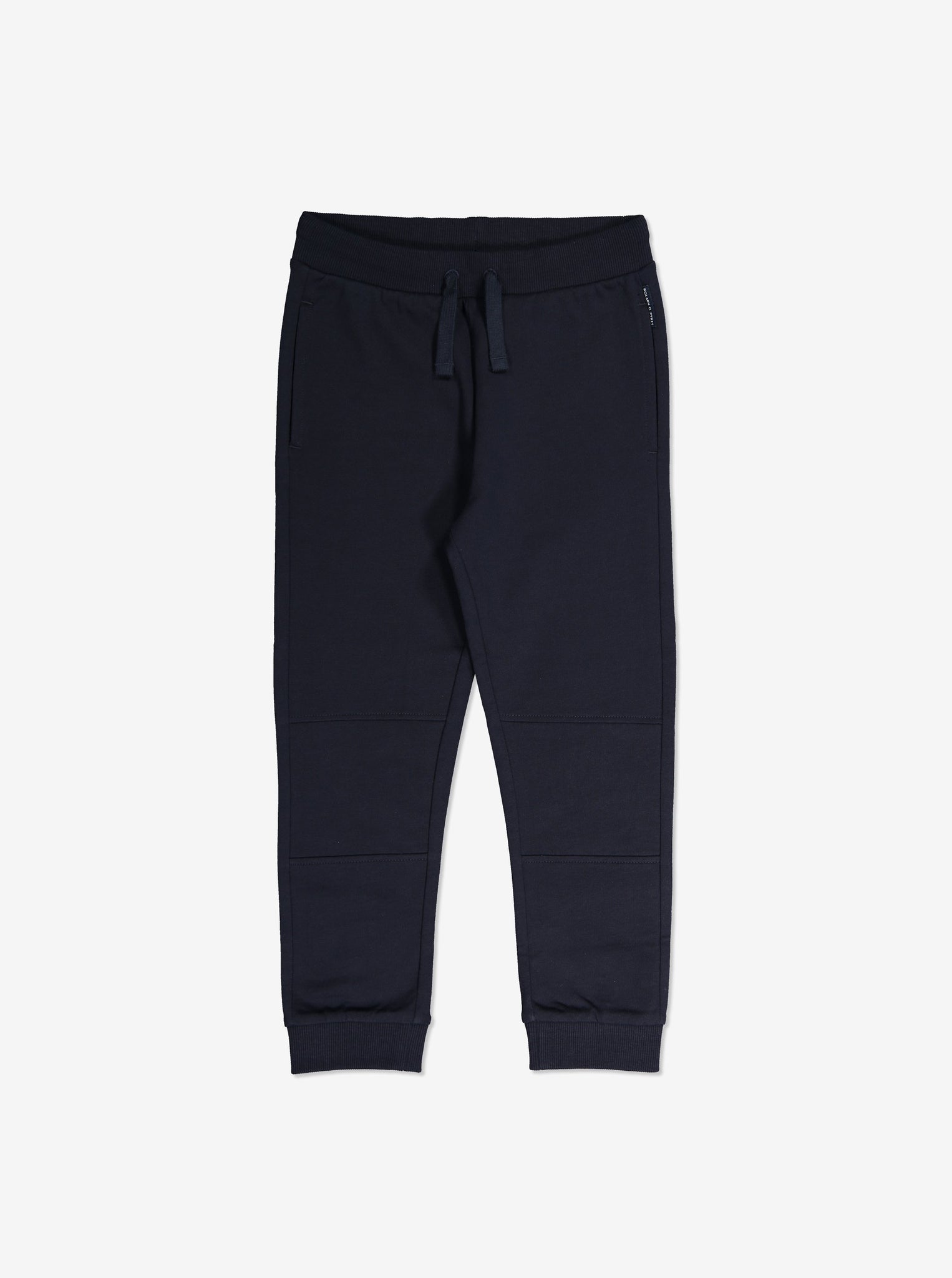 Navy Kids joggers, sustainable organic cotton, durable and comfortable, polarn o. pyret quality